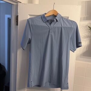 Rhone Delta Pique Performance Polo Shirt - Men's Small - Light Blue